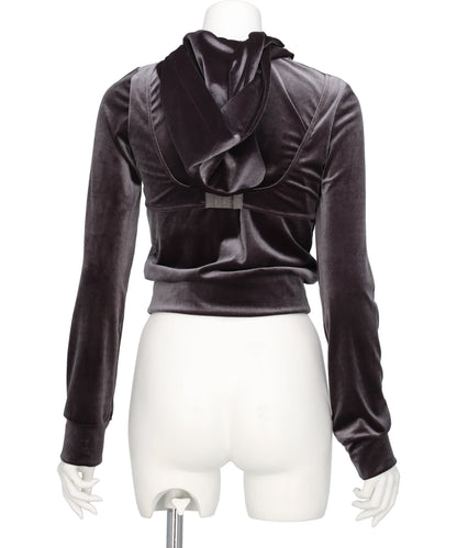 MICRO BRA VELOUR HOODIE