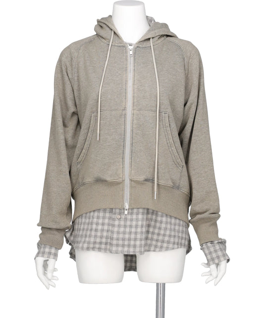 tanakadaisuke(タナカダイスケ) 2026AW LOVE EMBROIDERY LAYERED ZIP HOODIE TD-26AW-JK62