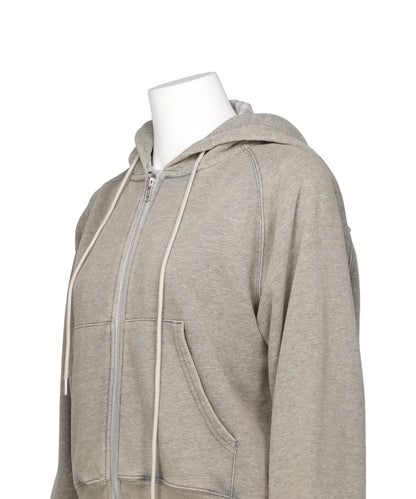 LOVE EMBROIDERY LAYERED ZIP HOODIE