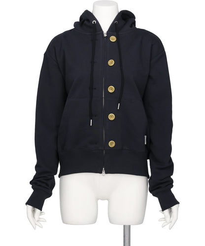 KIMHEKIM(キムヘキム) 2026AW ASH BUTTON ZIP-UP HOODIE ZG3HD01NV