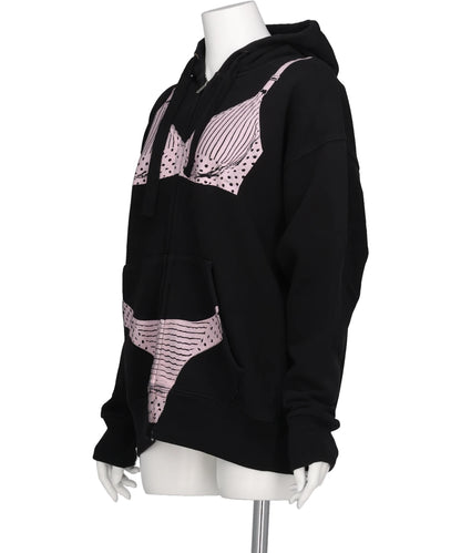 TROMPE L'OEIL ZIP HOODIE KNIT