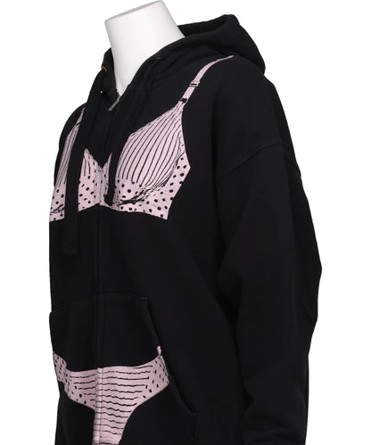 TROMPE L'OEIL ZIP HOODIE KNIT