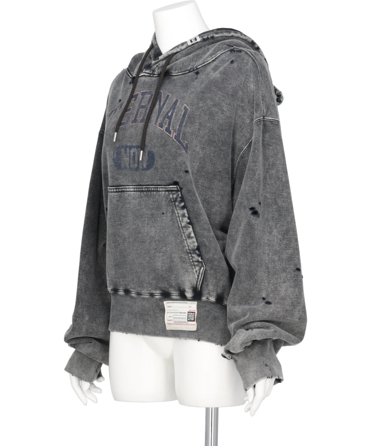 BLEACHED COLLAGE PRINT HOODIE