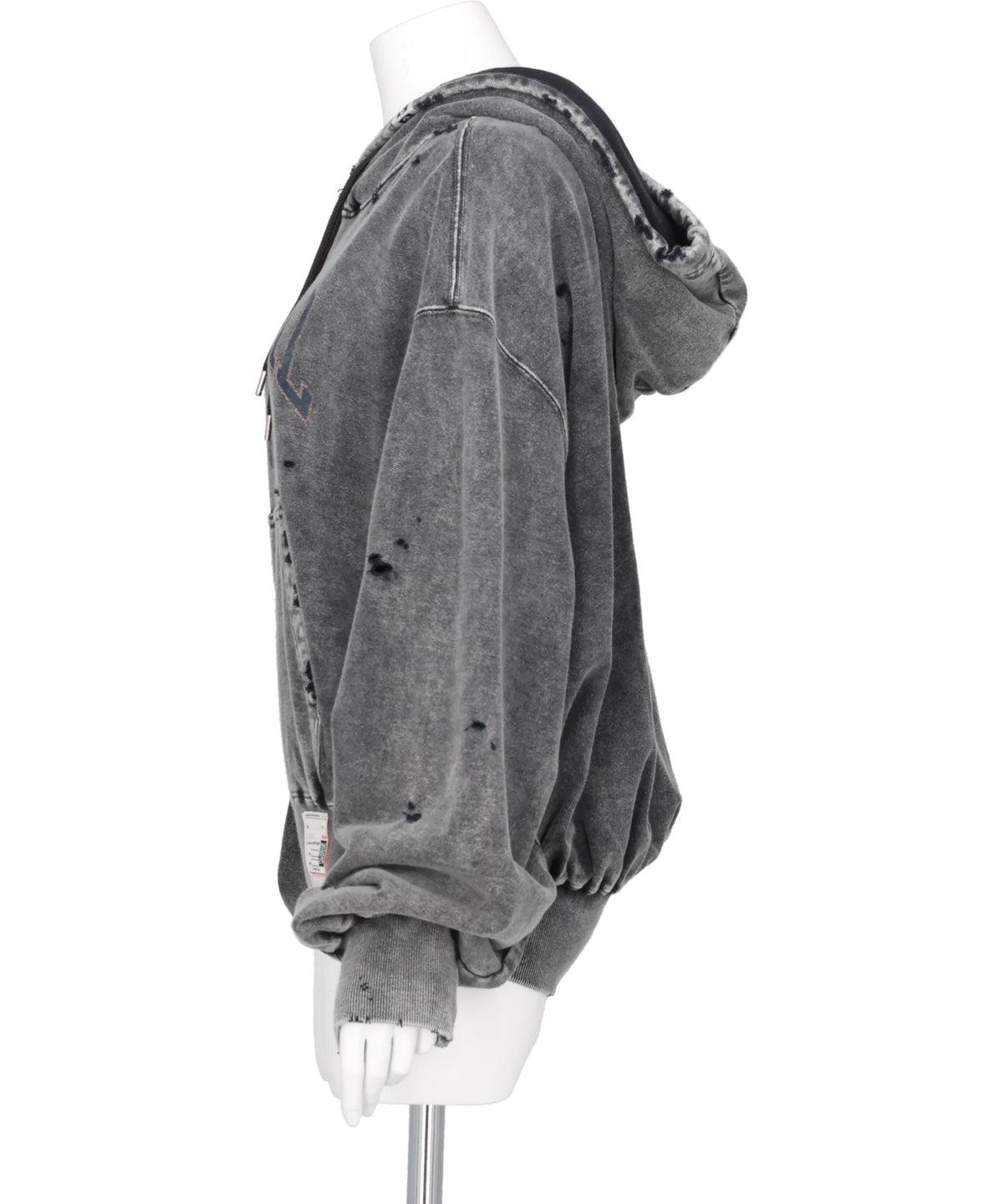 BLEACHED COLLAGE PRINT HOODIE