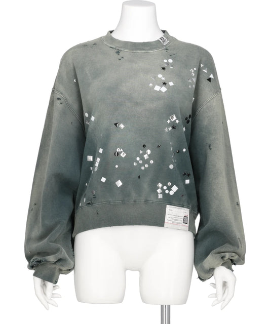 EMBELLISHED SUN FADED PULLOVER