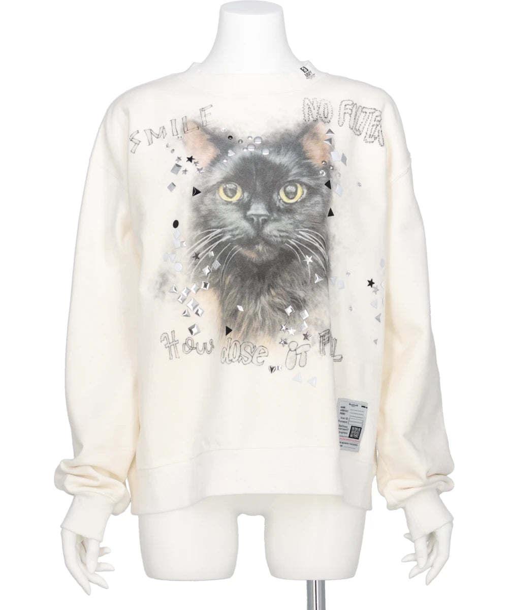 EMBELLISHED DISTRESSED PULLOVER