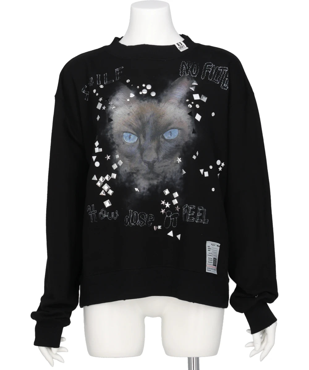 EMBELLISHED DISTRESSED PULLOVER