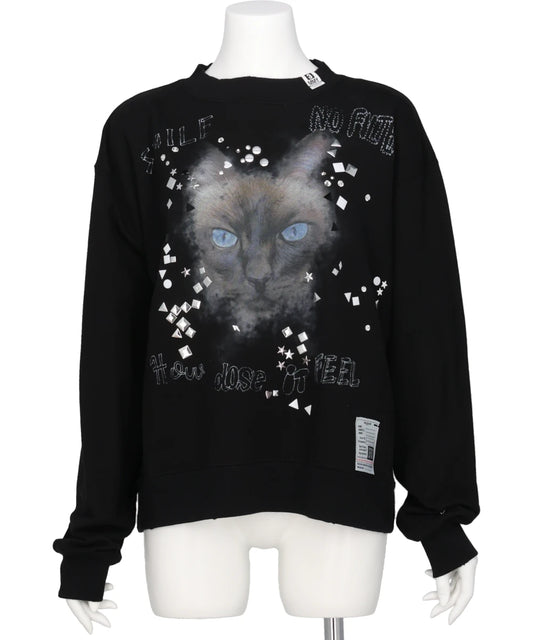 EMBELLISHED DISTRESSED PULLOVER