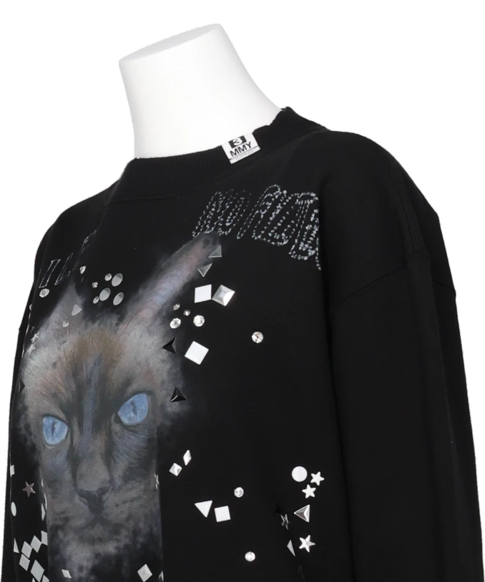 EMBELLISHED DISTRESSED PULLOVER