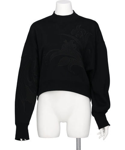 Mame Kurogouchi 刺繍　コットン　トップス Floral Embroidery Short Sweat Top