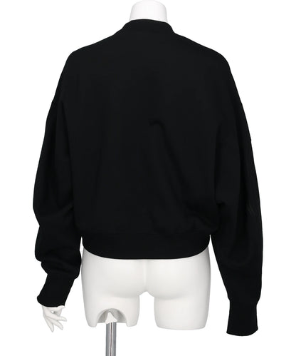 FLORAL EMBROIDERY SHORT SWEAT TOP
