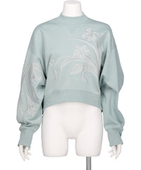 Mame Kurogouchi(マメクロゴウチ) 2026SS FLORAL EMBROIDERY SHORT SWEAT TOP MM26SS-JS085