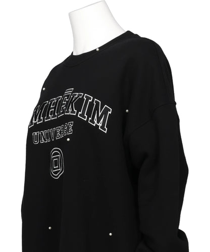 PEARL EMBELLISHED UNIVERSE SWEATSHIRT