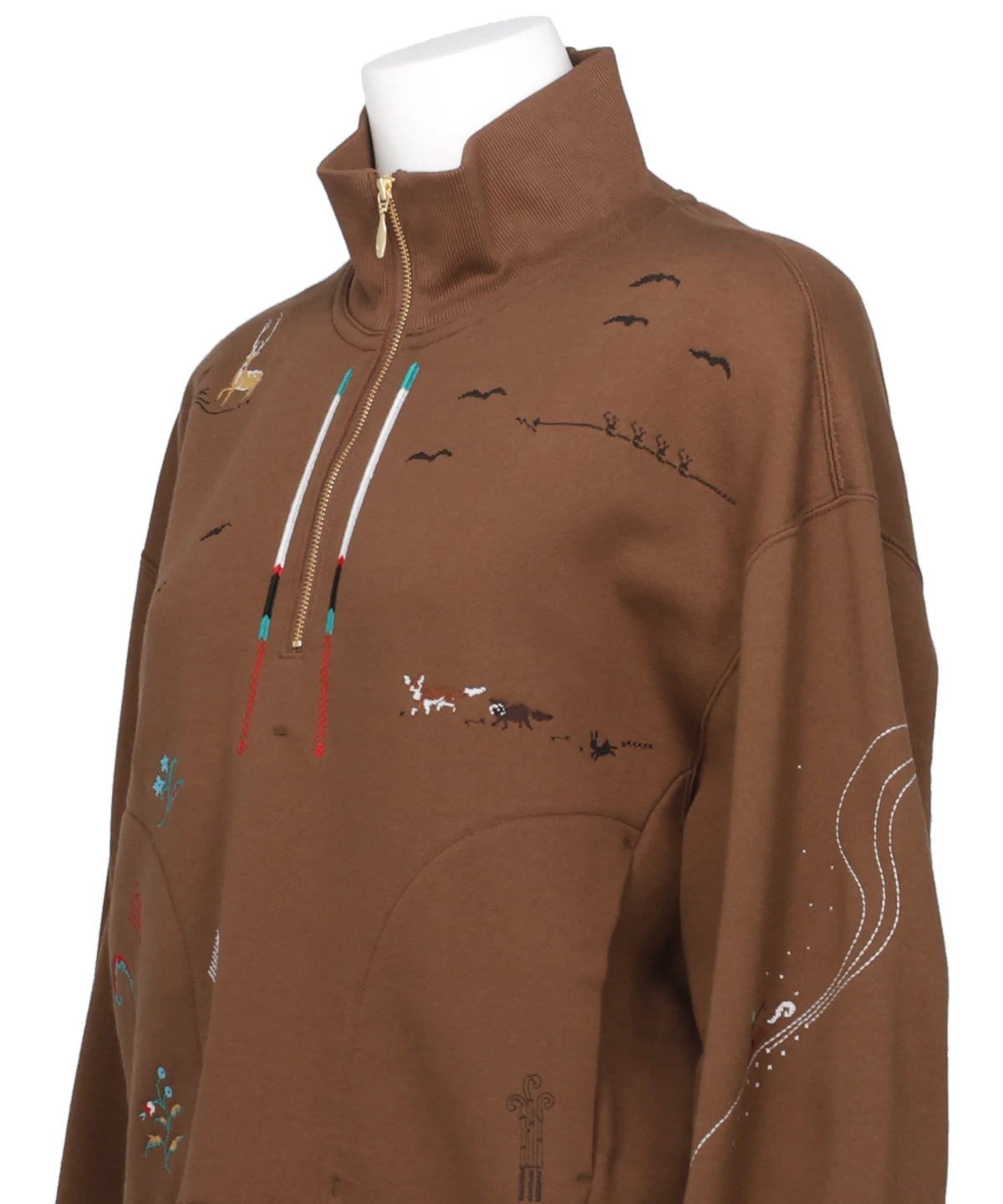 LANDSCAPE EMBROIDERY HALF ZIPPEDSWEATSHIRT