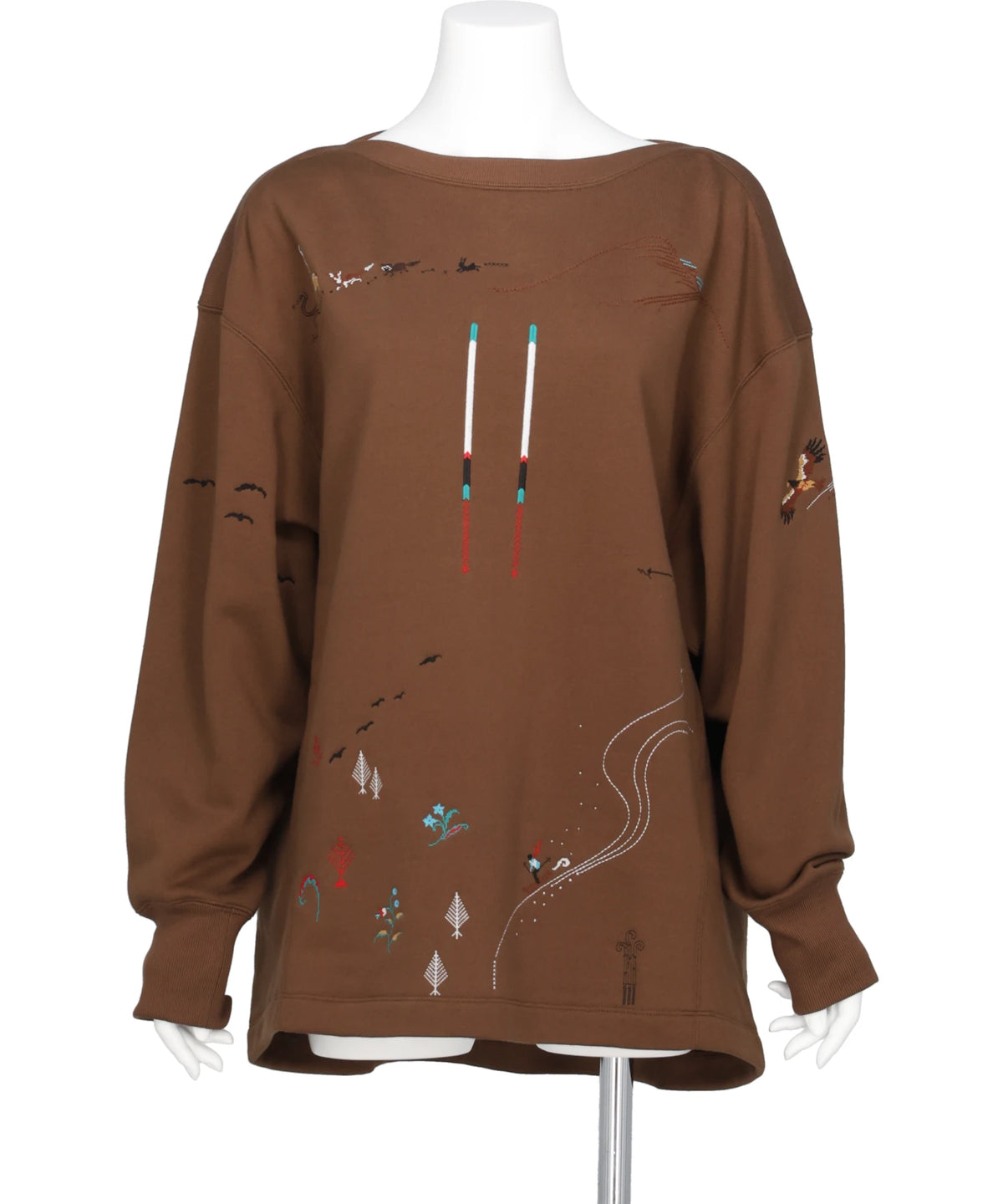 Mame Kurogouchi LANDSCAPE EMBROIDERY SWEATSHIRT