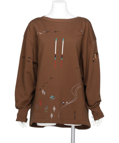 Mame Kurogouchi LANDSCAPE EMBROIDERY SWEATSHIRT
