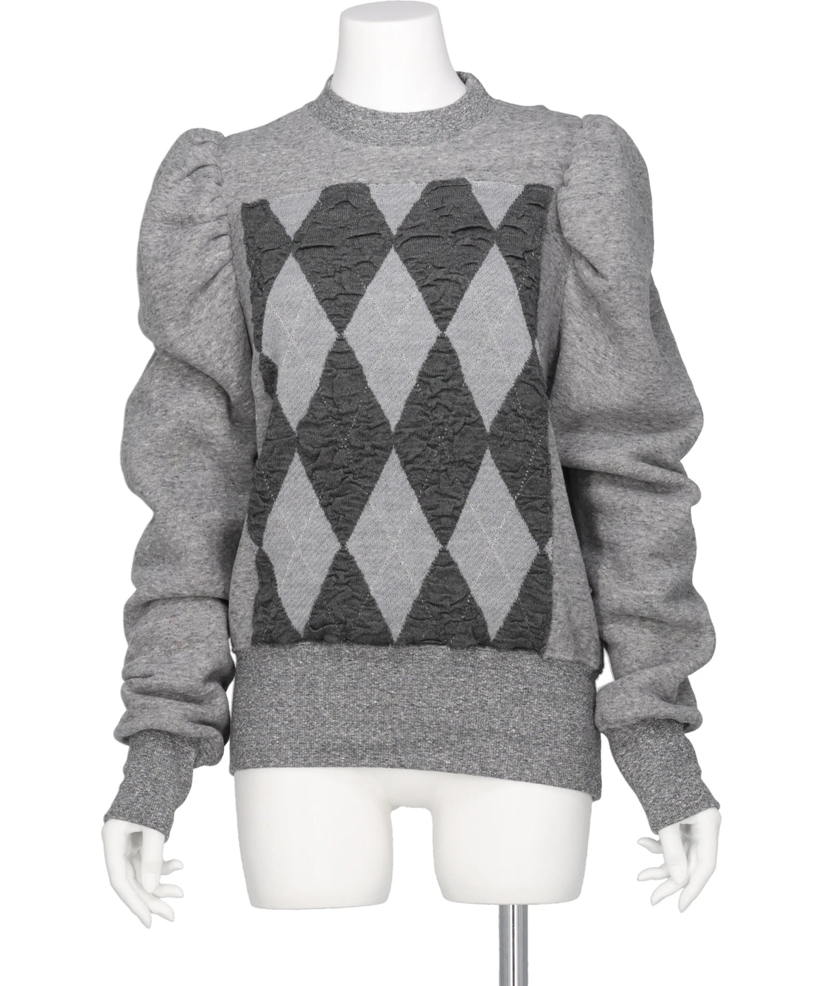 naokitomizuka(ナオキトミズカ) 2026AW ARGYLE KNIT DOCKING SWEAT GRNTT031