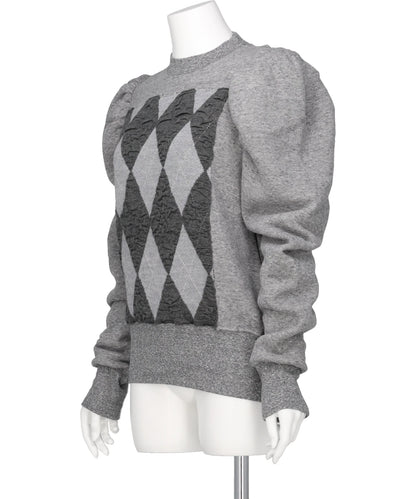 ARGYLE KNIT DOCKING SWEAT