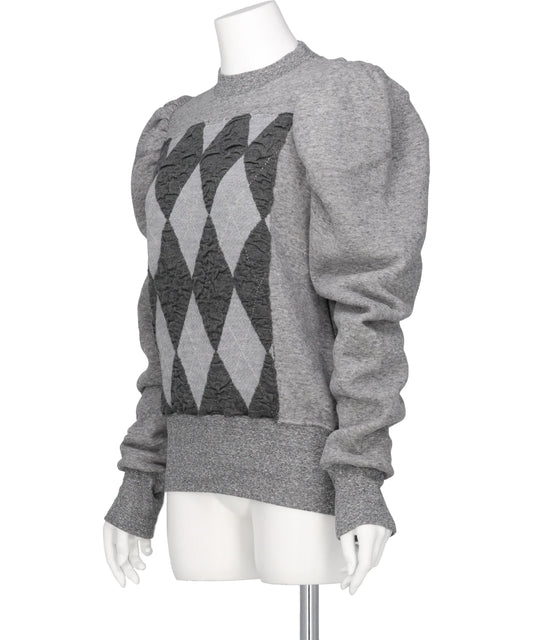 ARGYLE KNIT DOCKING SWEAT