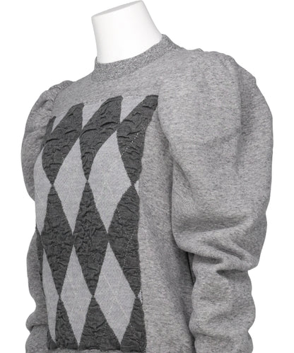 ARGYLE KNIT DOCKING SWEAT