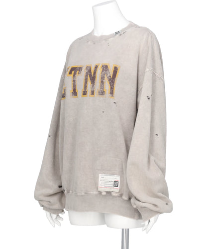BLEACHED COLLAGE PRINT PULLOVER