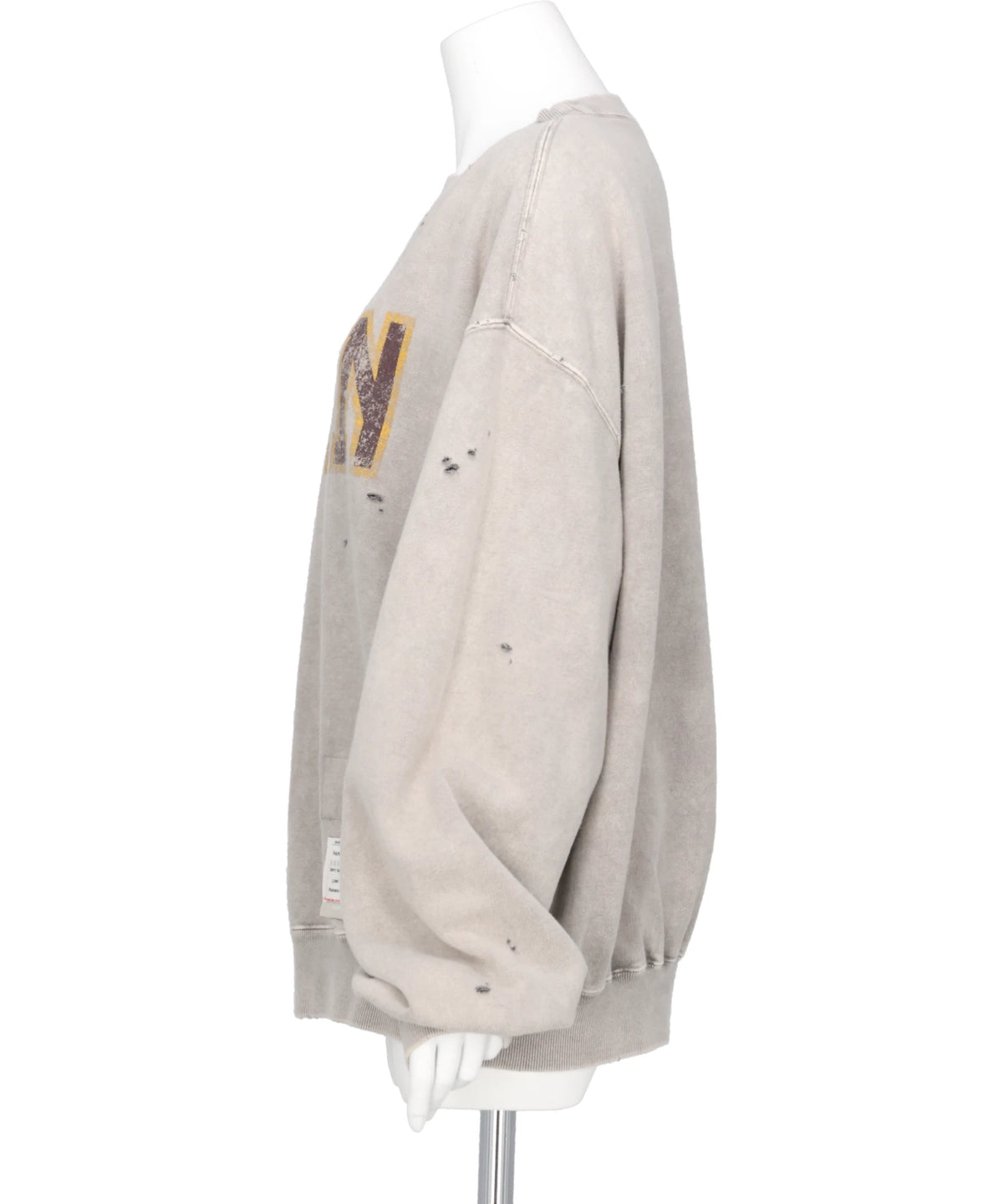 BLEACHED COLLAGE PRINT PULLOVER