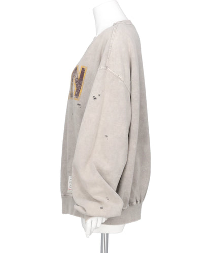 BLEACHED COLLAGE PRINT PULLOVER