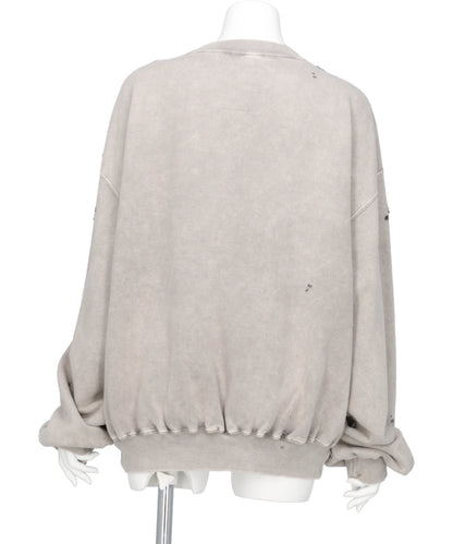 BLEACHED COLLAGE PRINT PULLOVER