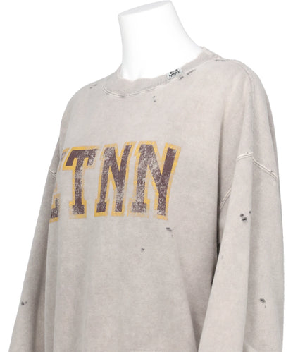 BLEACHED COLLAGE PRINT PULLOVER