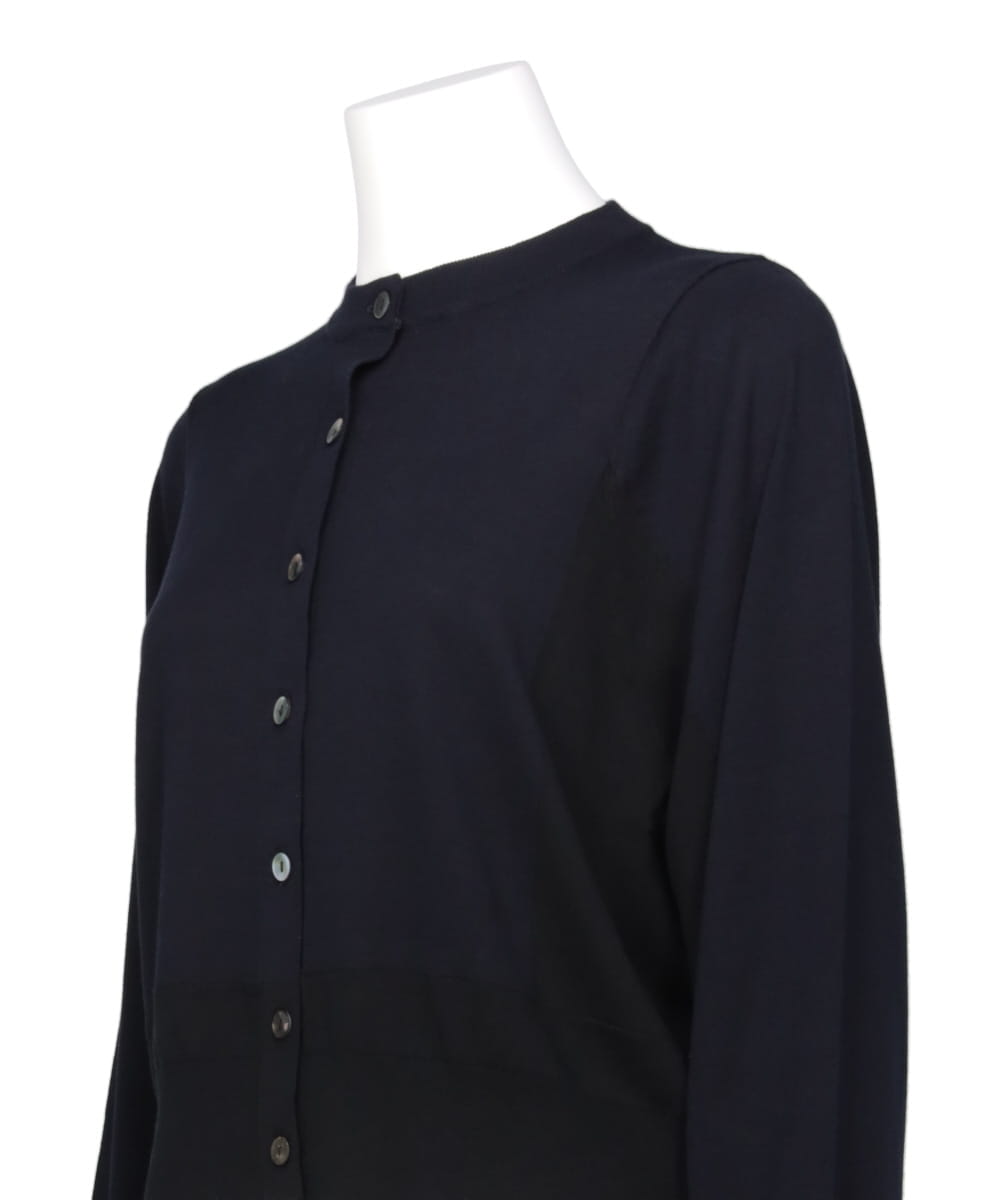 ENFOLD COLOR-BLOCK CARDIGAN ネイビー ブラック ENFOLD カーディガン COLOR-BLOCK CARDIGAN ネイビー