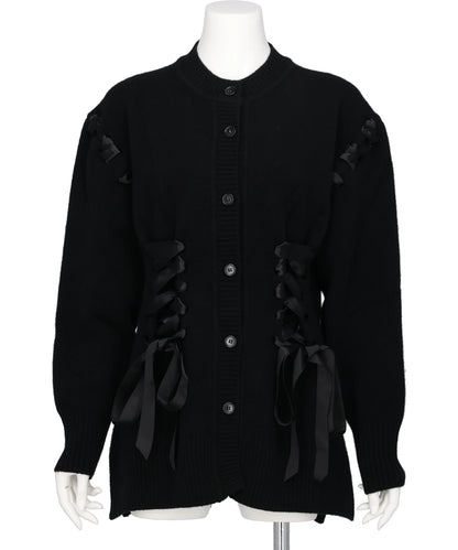 Simone Rocha(シモーンロシャ)SCULPTED RIBBON CORSET DETAIL CARDIGAN
