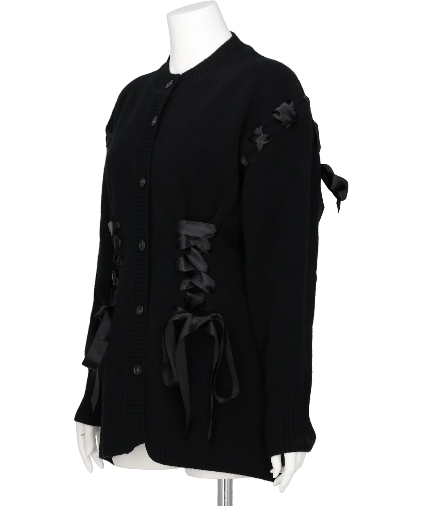 SCULPTED RIBBON CORSET DETAIL CARDIGAN