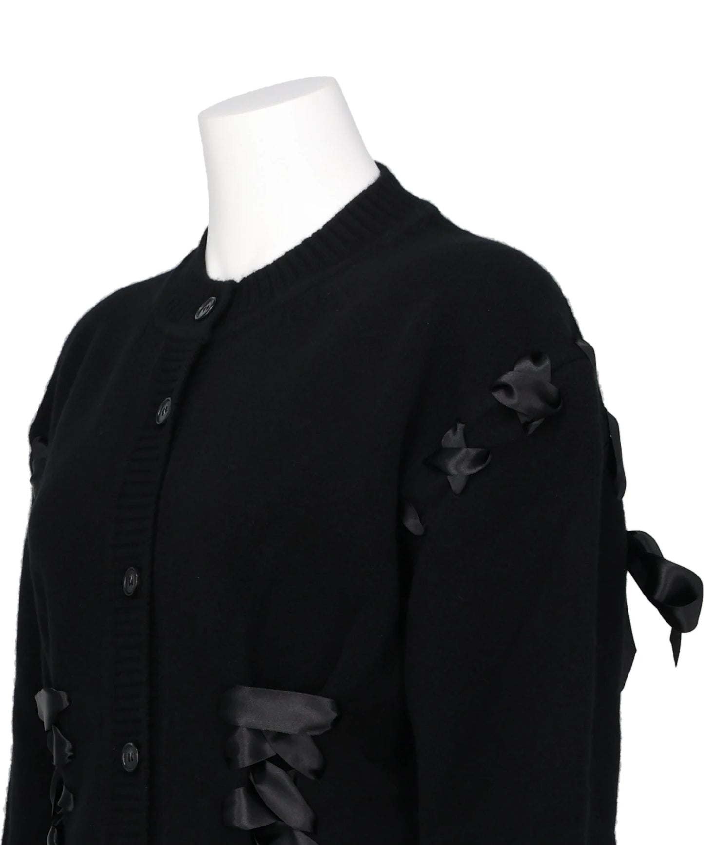 SCULPTED RIBBON CORSET DETAIL CARDIGAN