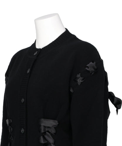 SCULPTED RIBBON CORSET DETAIL CARDIGAN