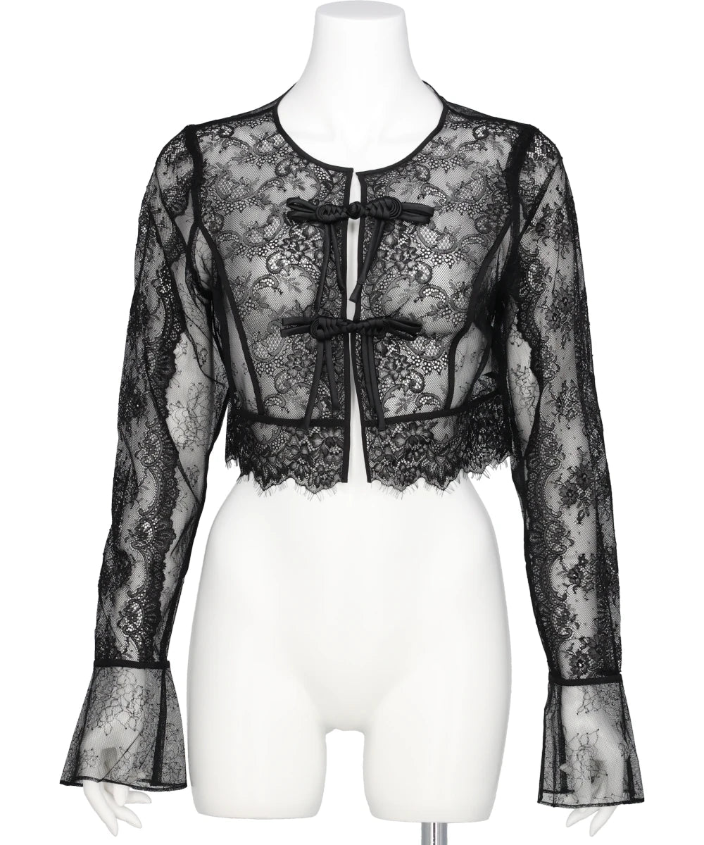 FLOWER LACE SHORT CARDIGAN