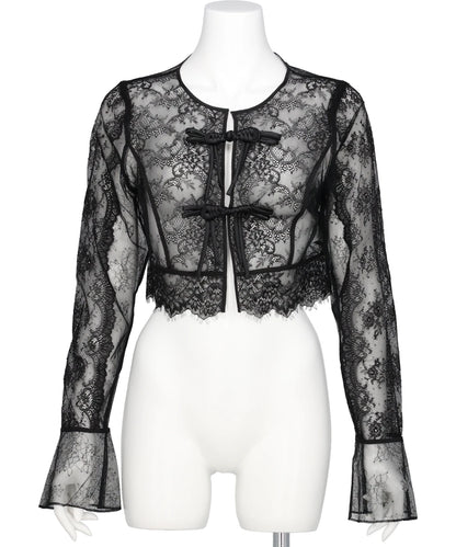 FLOWER LACE SHORT CARDIGAN