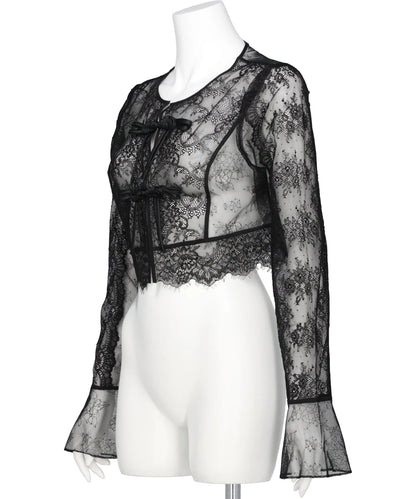 FLOWER LACE SHORT CARDIGAN