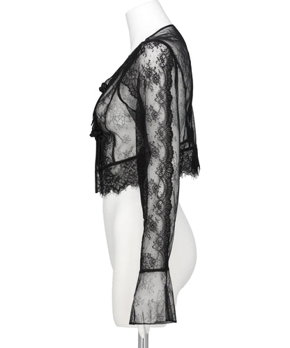 FLOWER LACE SHORT CARDIGAN