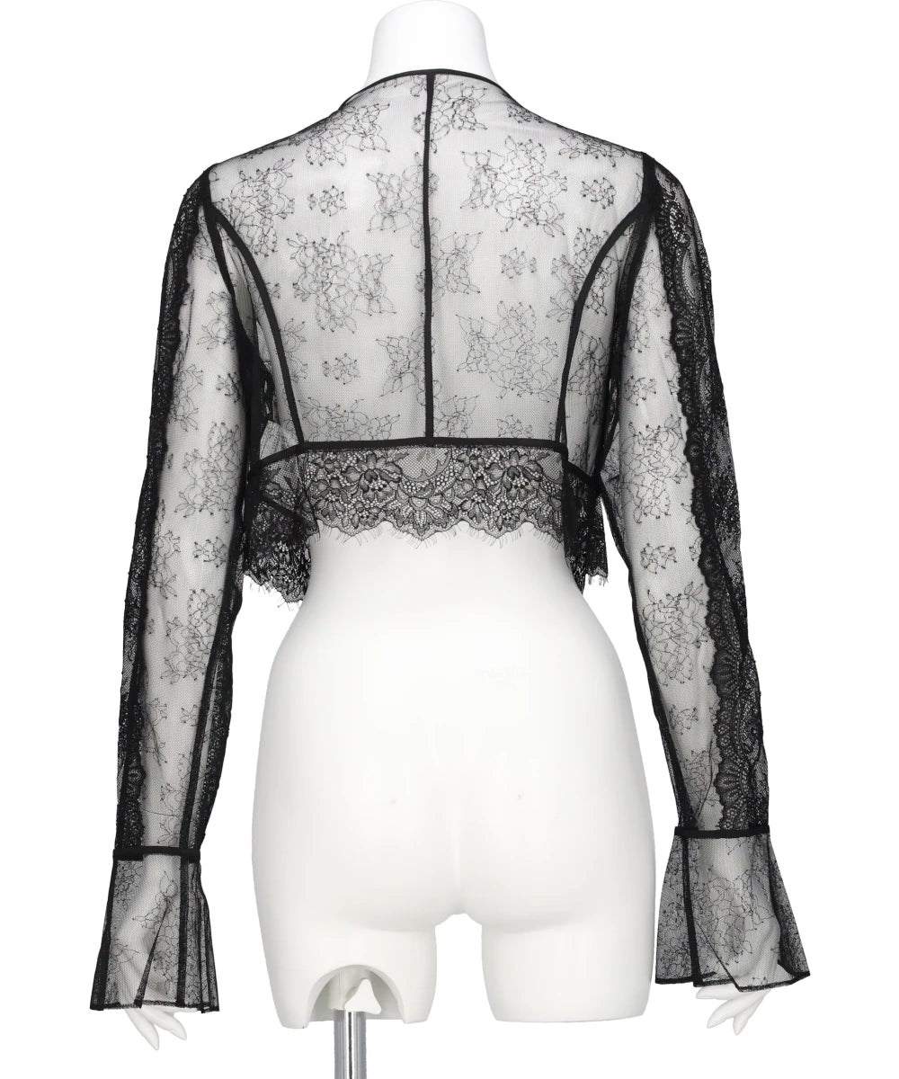 FLOWER LACE SHORT CARDIGAN