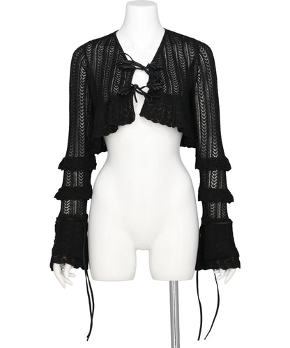 DOUBLE RIBBON KNIT CARDIGAN