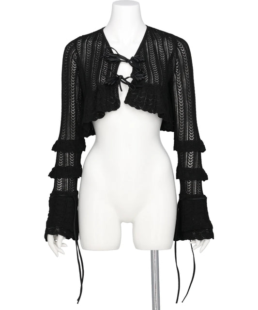 DOUBLE RIBBON KNIT CARDIGAN