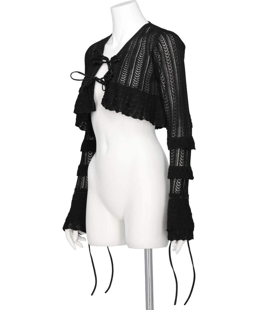 DOUBLE RIBBON KNIT CARDIGAN