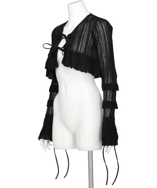 DOUBLE RIBBON KNIT CARDIGAN