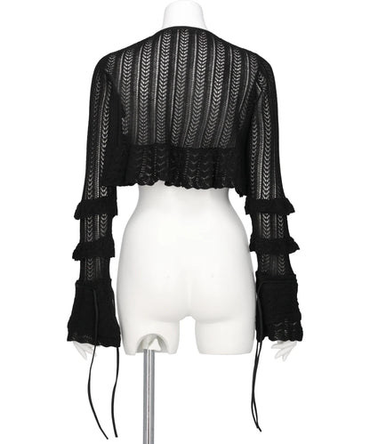 DOUBLE RIBBON KNIT CARDIGAN