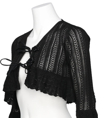 DOUBLE RIBBON KNIT CARDIGAN