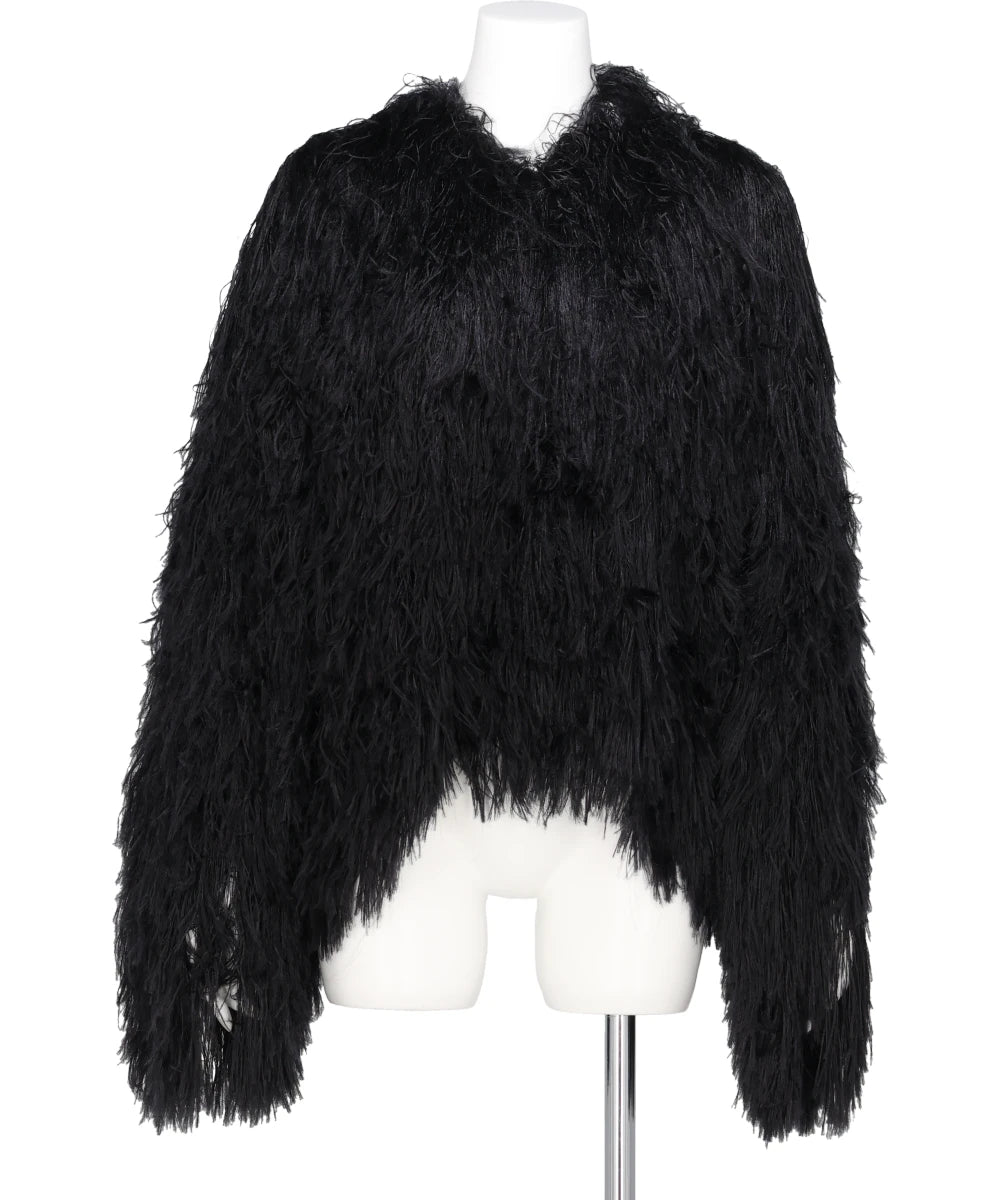 LONG SHAGGY KNIT CARDIGAN