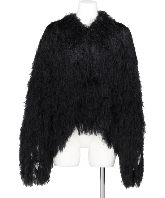 LONG SHAGGY KNIT CARDIGAN