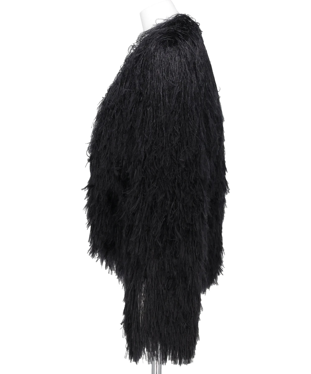 LONG SHAGGY KNIT CARDIGAN