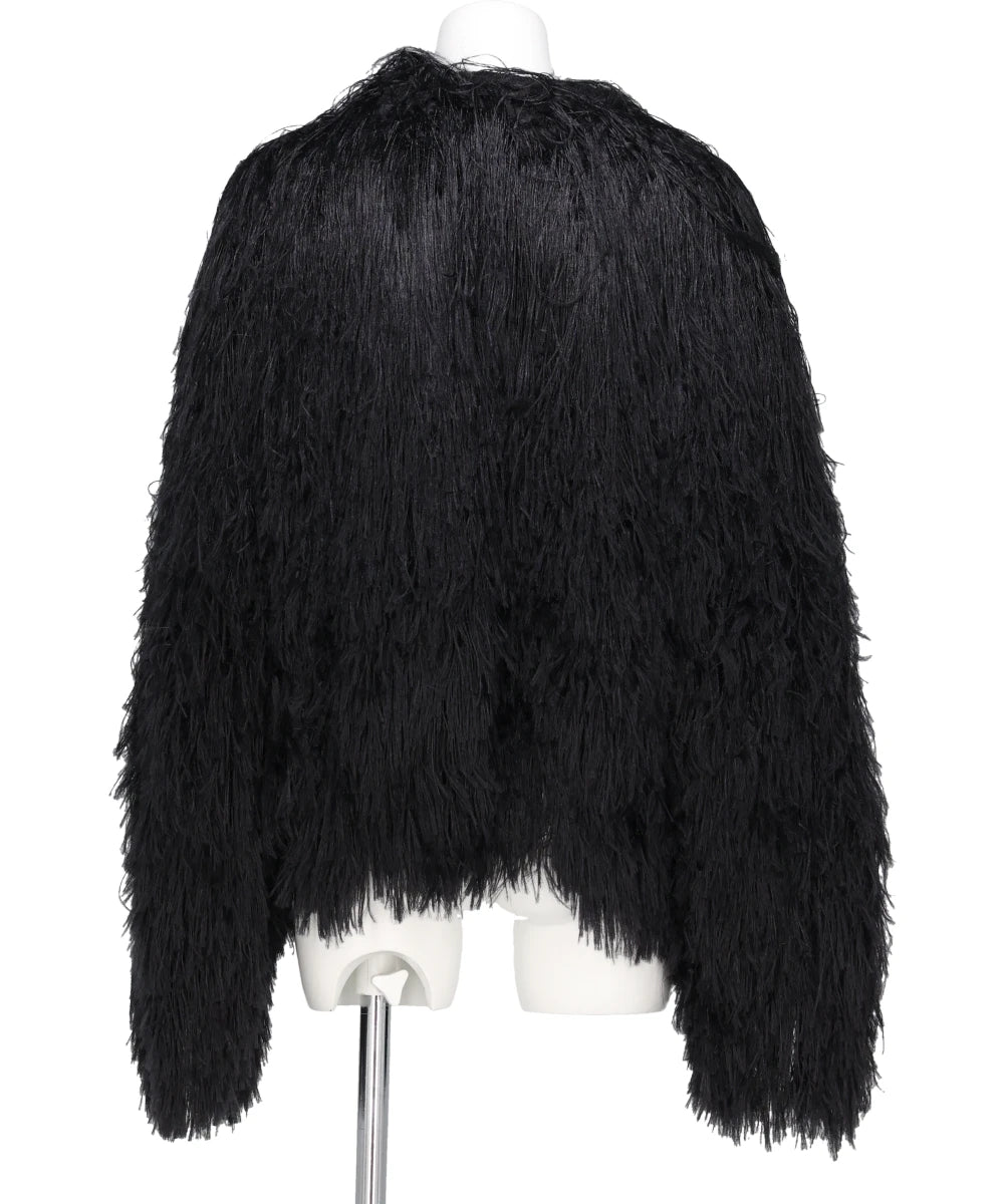 LONG SHAGGY KNIT CARDIGAN