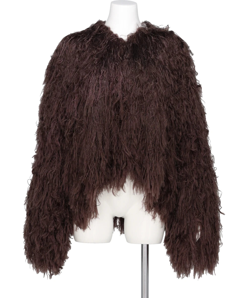 LONG SHAGGY KNIT CARDIGAN